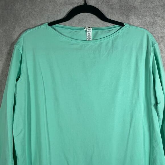 Lululemon Back In Action Mini Dress Womens 4 Green Long Sleeves Boat Neck Active - Picture 2 of 8